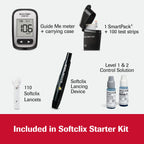 Accu-Chek Softclix Glucose Monitor Kit for Diabetic Blood Sugar Testing: Guide Me Meter, Softclix Lancing Device & 110 Lancets,