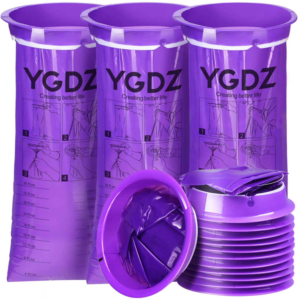 YGDZ Barf Bags, 15 Pack Vomit Bags Disposable Throw Up Emesis Bags Puke Nausea Bags for Travel Motion Sickness, Car & Aircraft, 