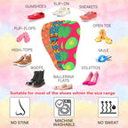 Velmitten 3 Pairs No Show Socks Sockless Shoe Liner Washable Barefoot Shoe Insoles No Slipping Inserts(Fruit Style)