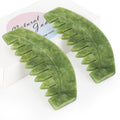 airogym 2pcs Natural Jade Massage Comb, Guasha Scraping Scalp Comb, Multi-Functional Handheld Scalp Massage Tools for Head Carin