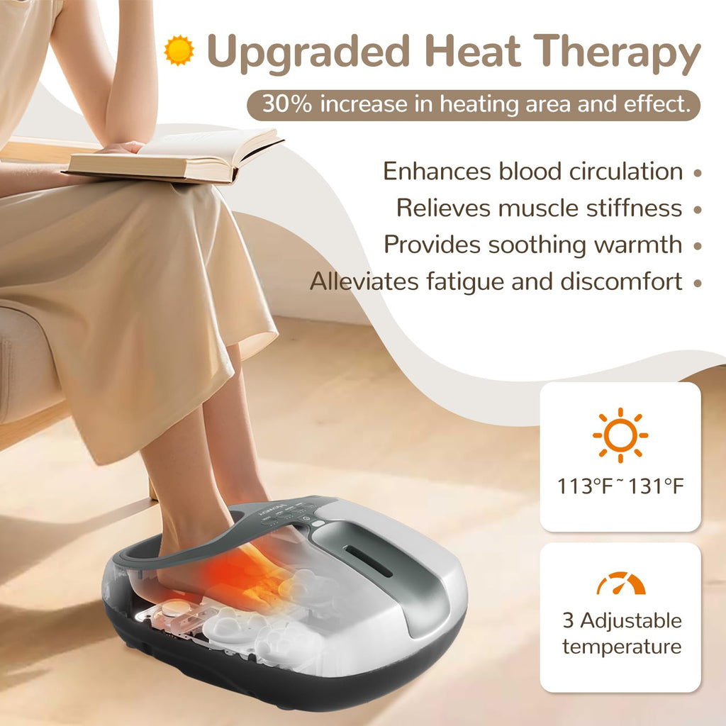 Howdy Cooling and Heating Foot Massager for Feet, Size 13 - Shiatsu Massage with Remote Control, Relief Plantar Fasciitis & Swol