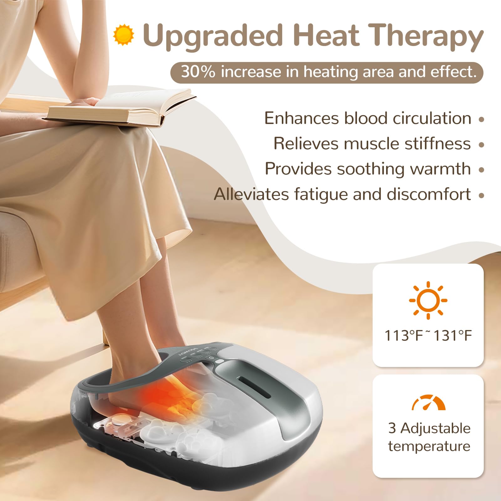 Howdy Cooling and Heating Foot Massager for Feet, Size 13 - Shiatsu Massage with Remote Control, Relief Plantar Fasciitis & Swol