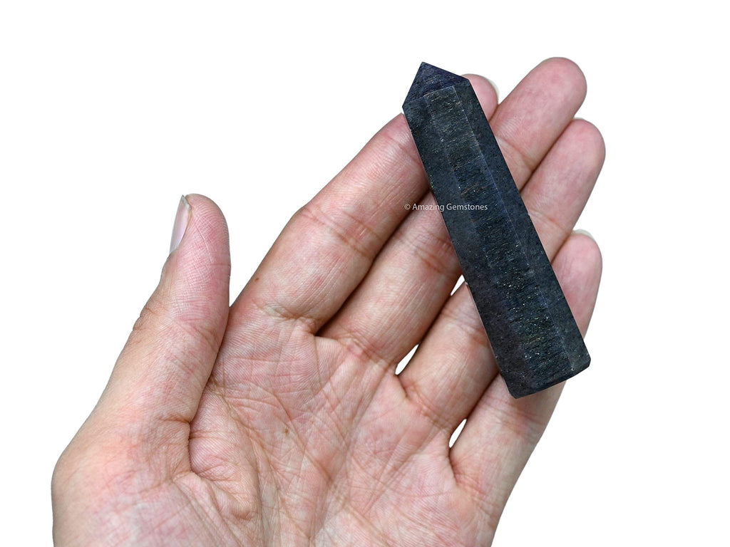 Blue Aventurine Crystal Towers ~ Natural Healing Crystal Point Obelisk for Reiki Healing and Crystal Grid (3- Inch)