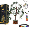 Crystal Tree of Life Green Aventurine Healing Crystal Trees for Home & Office Decoration, Handmade Gem Money Bonsai Tree for Pos