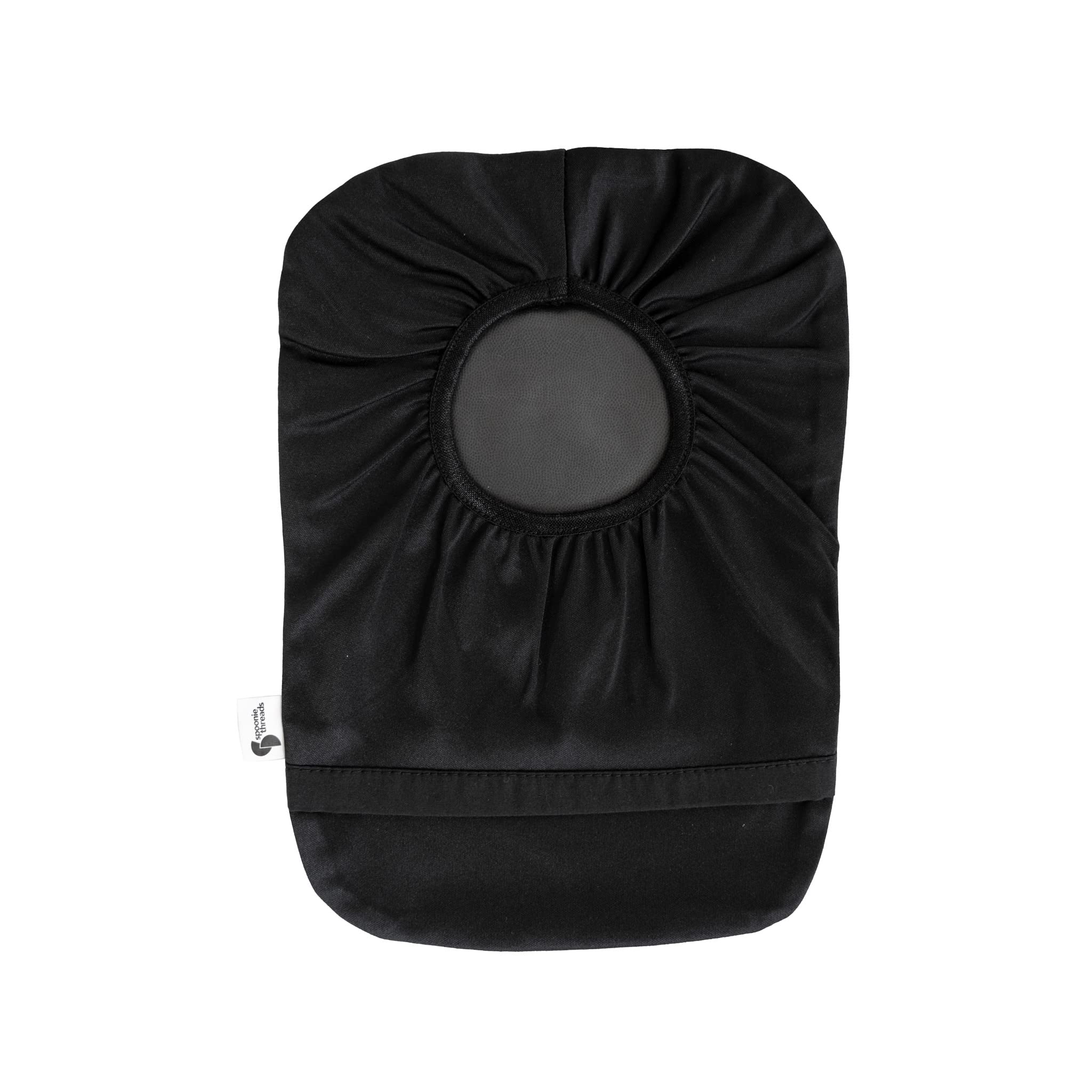 Spoonie Threads Black Elastic Ostomy Bag Cover | Fashionable & Adjustable Colostomy Stoma Ileostomy Pouches | Black, Size 5x8 (S