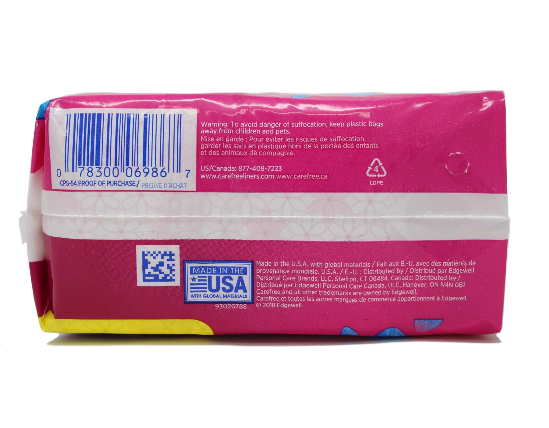 Carefree Acti-Fresh Body Shape Long to-Go Pantiliners Unscented 42 ct (Pack of 2)