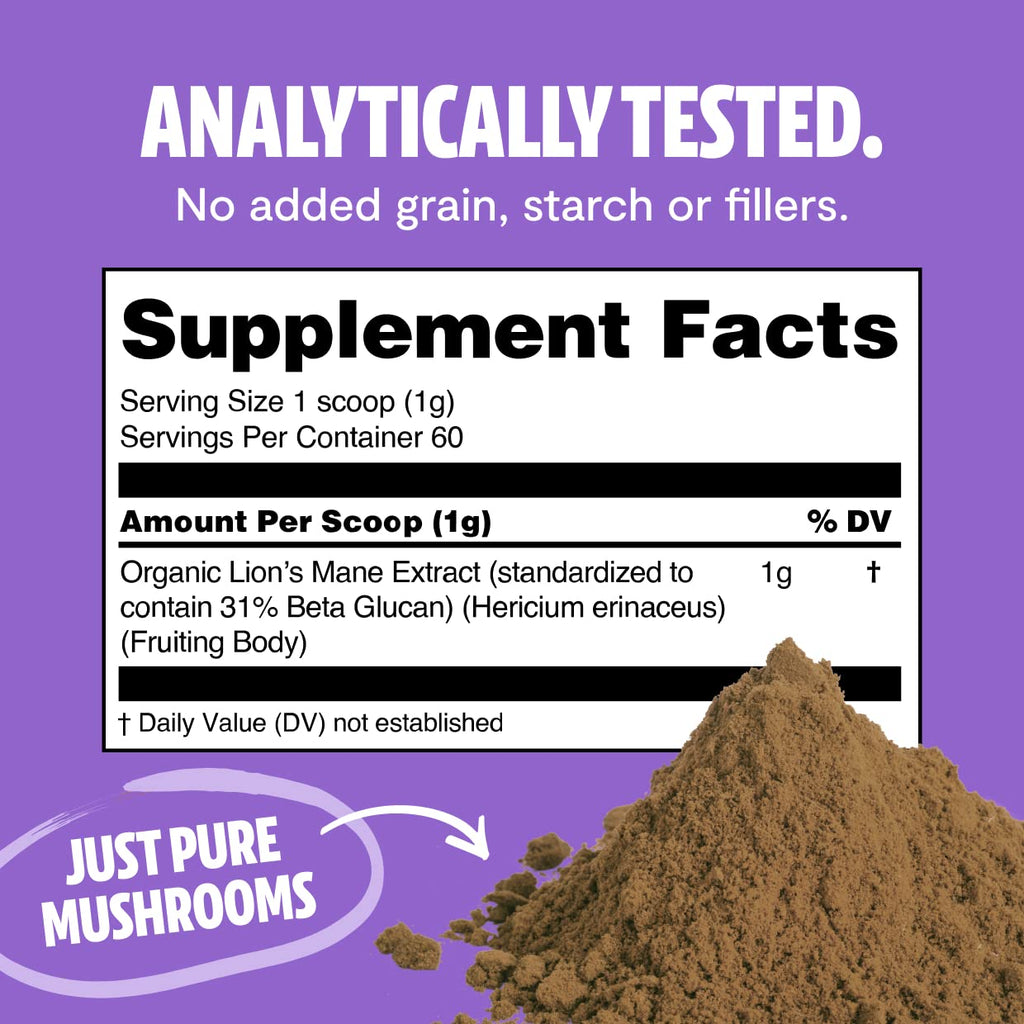 FreshCap Lions Mane Supplement Capsules - Ayurveda Premium Triple Extract USDA Organic - Third Party Tested - Whole Fruiting Bod