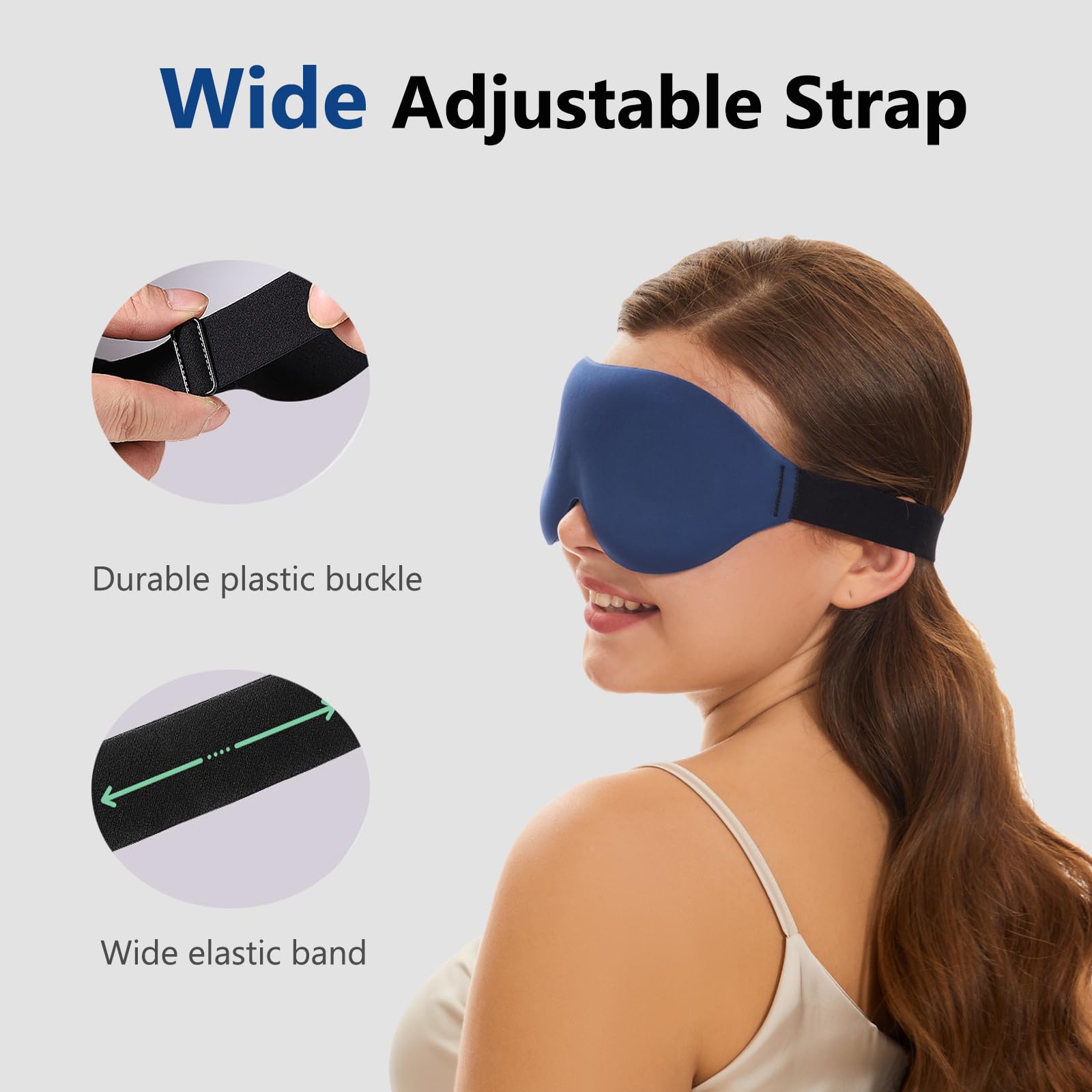 ALASKA BEAR 100% Blackout Sleep Mask Most Comfortable Contoured Eye Cups and Nose Covering for Women Men, 3D Pillowy Soft Light