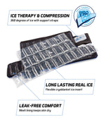 Ankle/Foot Ice Therapy Wrap - Perfect for Sprained Ankles, Plantar Fasciitis, Achilles tendonitis, and Swelling Feet - Ice Packs