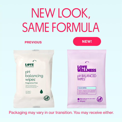 Love Wellness pH Balancing Wipes for Women | Fragrance-Free | Vulva Cleanser for Balanced pH, Intimate Health & Hygiene | Non-Ir