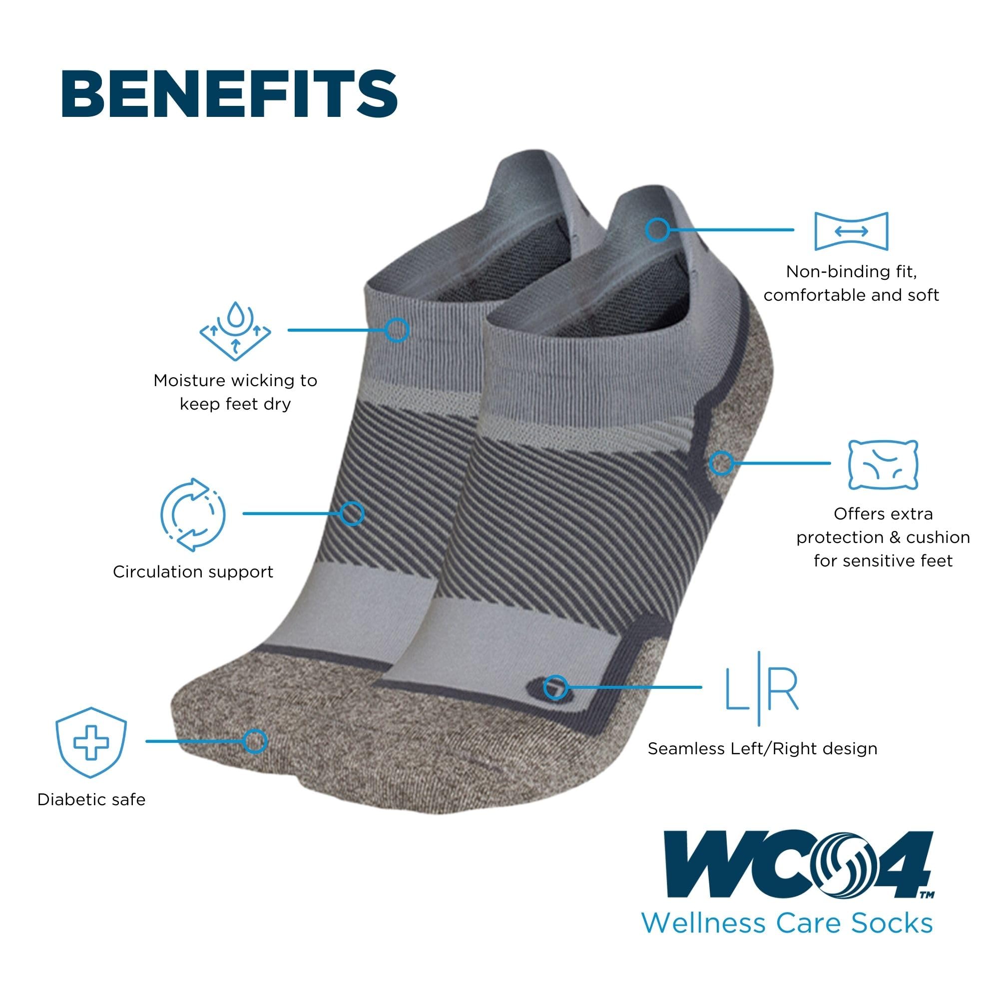 Diabetic and Neuropathy Non-Binding Wellness Socks by OrthoSleeve WC4 Improves Circulation and Helps with Edema