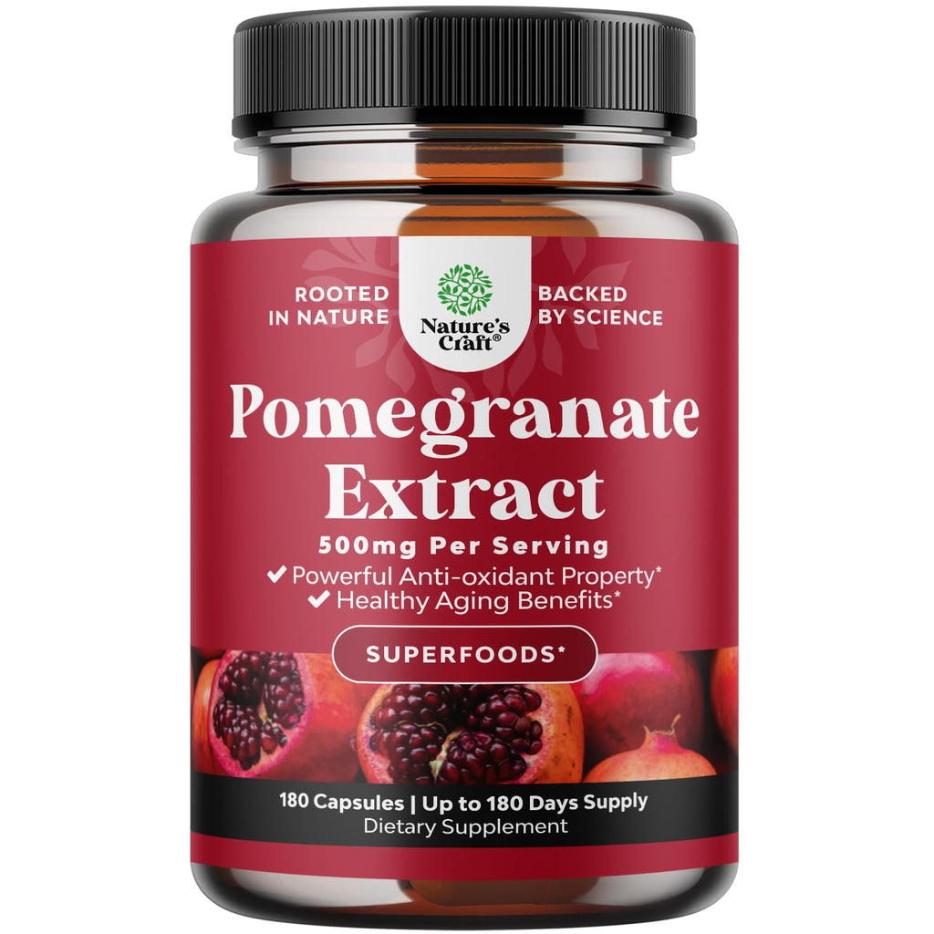 Advanced Antioxidant Superfood Pomegranate Supplement - Natural Pomegranate Extract Polyphenols Supplement for Heart Health and 