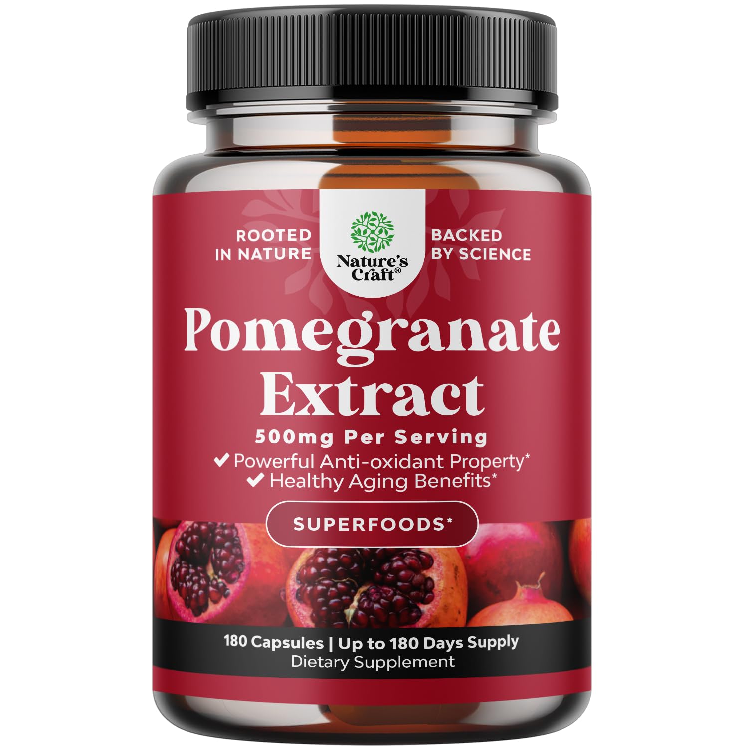 Advanced Antioxidant Superfood Pomegranate Supplement - Natural Pomegranate Extract Polyphenols Supplement for Heart Health and 