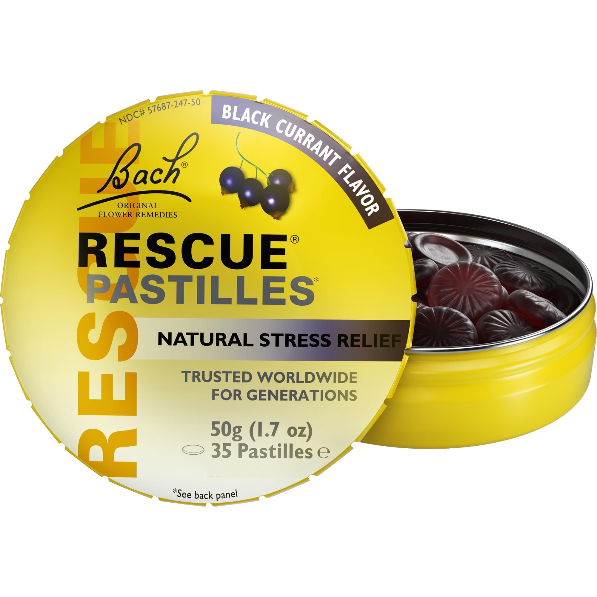 Bach Rescue Remedy Pastilles Black Currant, 1.7 oz (2 Pack)