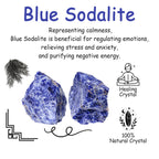 NUKAYAI 2Pcs Sodalite 1.8-2.2 Large Crystals and Healing Stones Raw Natural Blue Sodalite Rough Rocks Healing Crystal for DIY Po