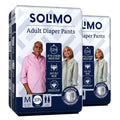 Amazon Brand  Solimo Adult Diapers, Pant Style | Pack Of 60 | Medium Size | Waist 2445 In (60115 Cm) | Unisex | Quick Absorpt