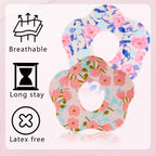 40pcs Adhesive Over Patches for Dexcom G7, Breathable Waterproof Flower Fabric Sensor Covers with Hole for CGM Tape Protector, F