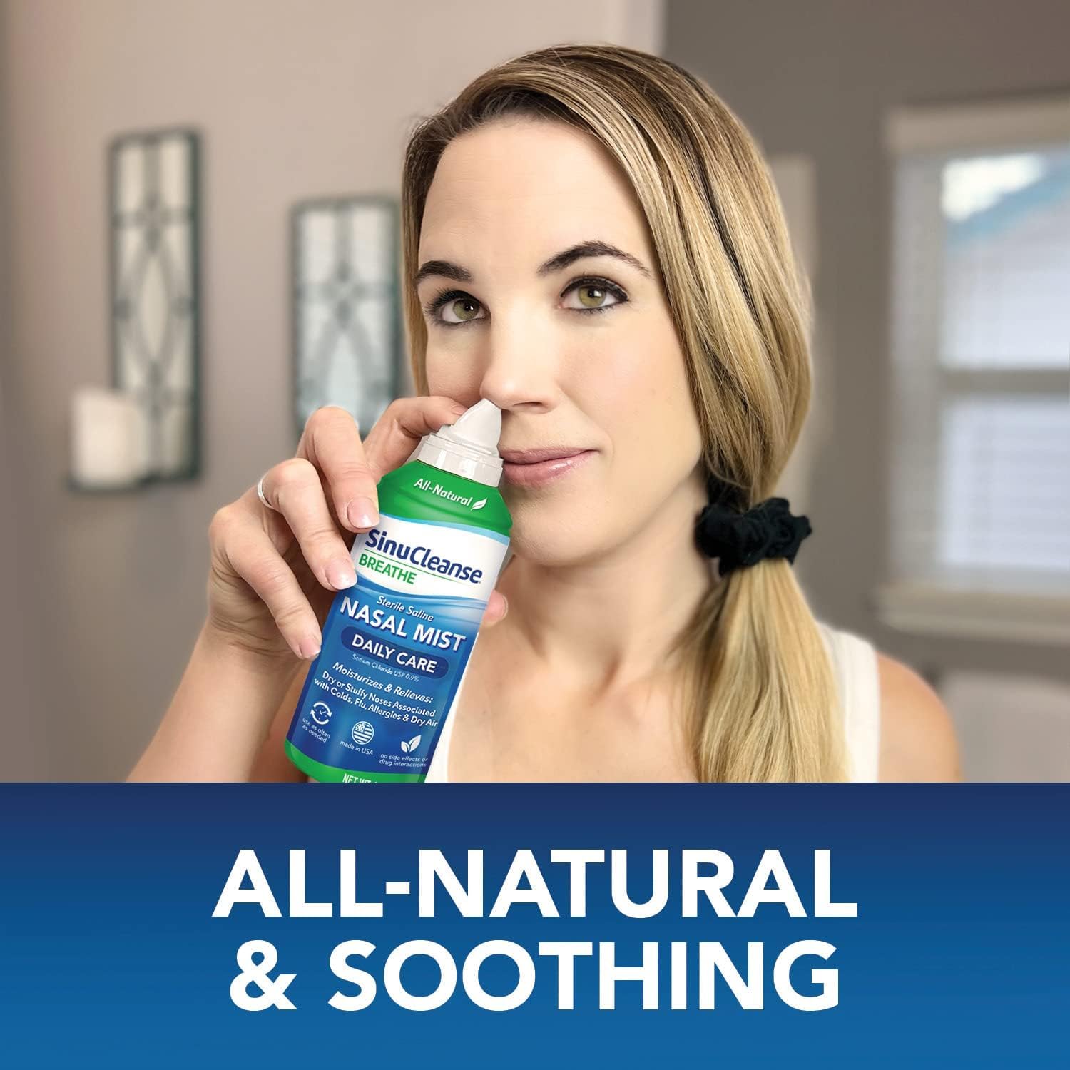 SinuCleanse Daily Care Sterile Saline Nasal Spray, Ultra Fine Mist, Instantly Moisturizes & Relieves Everyday Nasal Congestion D
