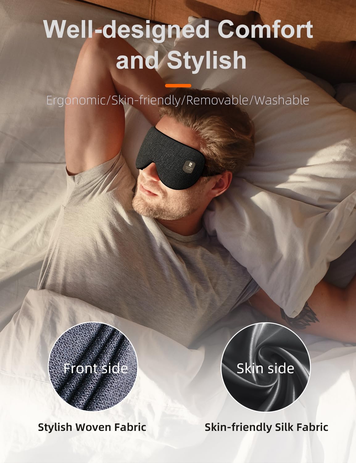 Heated Eye Mask, Cordless Heat Eye Compress for Dry Eye Stye Relax, Blackout Electric Warm Eye Mask for Airplane Sleeping for Tr