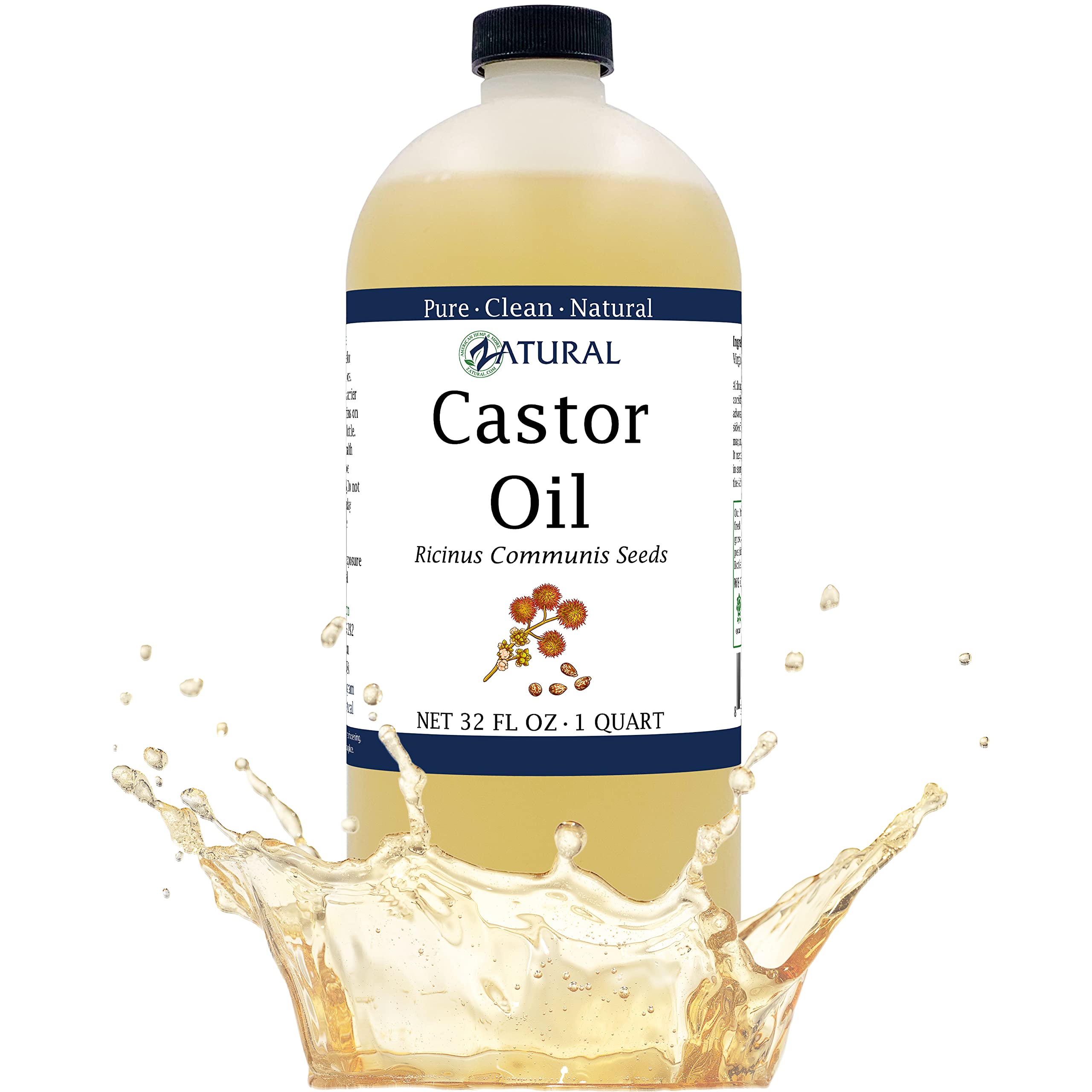 Castor Oil-Ricinus Communis-100% Pure, Clean Castor Oil(32 Ounce)