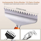 Aznrszy Extendable Back Scratcher - 24Inch Wooden Handle Massage Roller, Extra Wide 15-Teeth Claw, Sturdy Steel Hand Massager fo