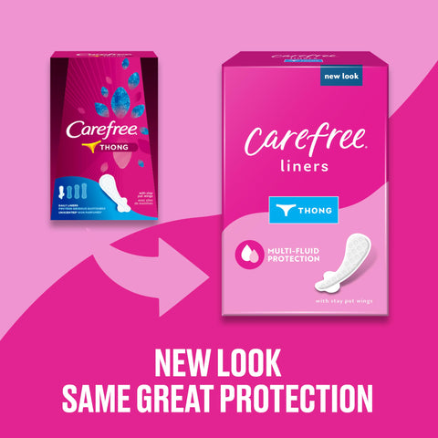 Carefree Panty Liners for Women, Thong Liners, Unwrapped, Unscented, 49ct | Pantiliners, Carefree Liners, Daily Liners for Women