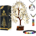Crystal Tree of Life Rainbow Moonstone Healing Crystal Trees for Home & Office Decoration, Handmade Money Bonsai Trees for Posit