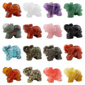 Ouubuuy Natural Crystal Elephant Pocket Guardian Figurine Elephant Statue 1.5 inch for Healing Reiki Spiritual Gift Cute Meditat