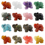 Ouubuuy Natural Crystal Elephant Pocket Guardian Figurine Elephant Statue 1.5 inch for Healing Reiki Spiritual Gift Cute Meditat