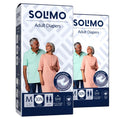 Amazon BrandSolimo Adult Diapers Tape Style|Medium Size|60 Count|(30 X Pack Of 2)|Waist 2845 Inch(71114 Cm)|Unisex|Quick Abso