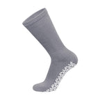 6 Pairs of Non-Skid Diabetic Crew Socks, Non Binding Top Therapeutic Cotton Gripper Socks (Grey, Size: 13-16)