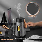 CJC Battery Powered Diffuser, Anti Oil Leakage, 1/2/3H Timers, 3 Mist Levels, Essential Oils Compatible, Black