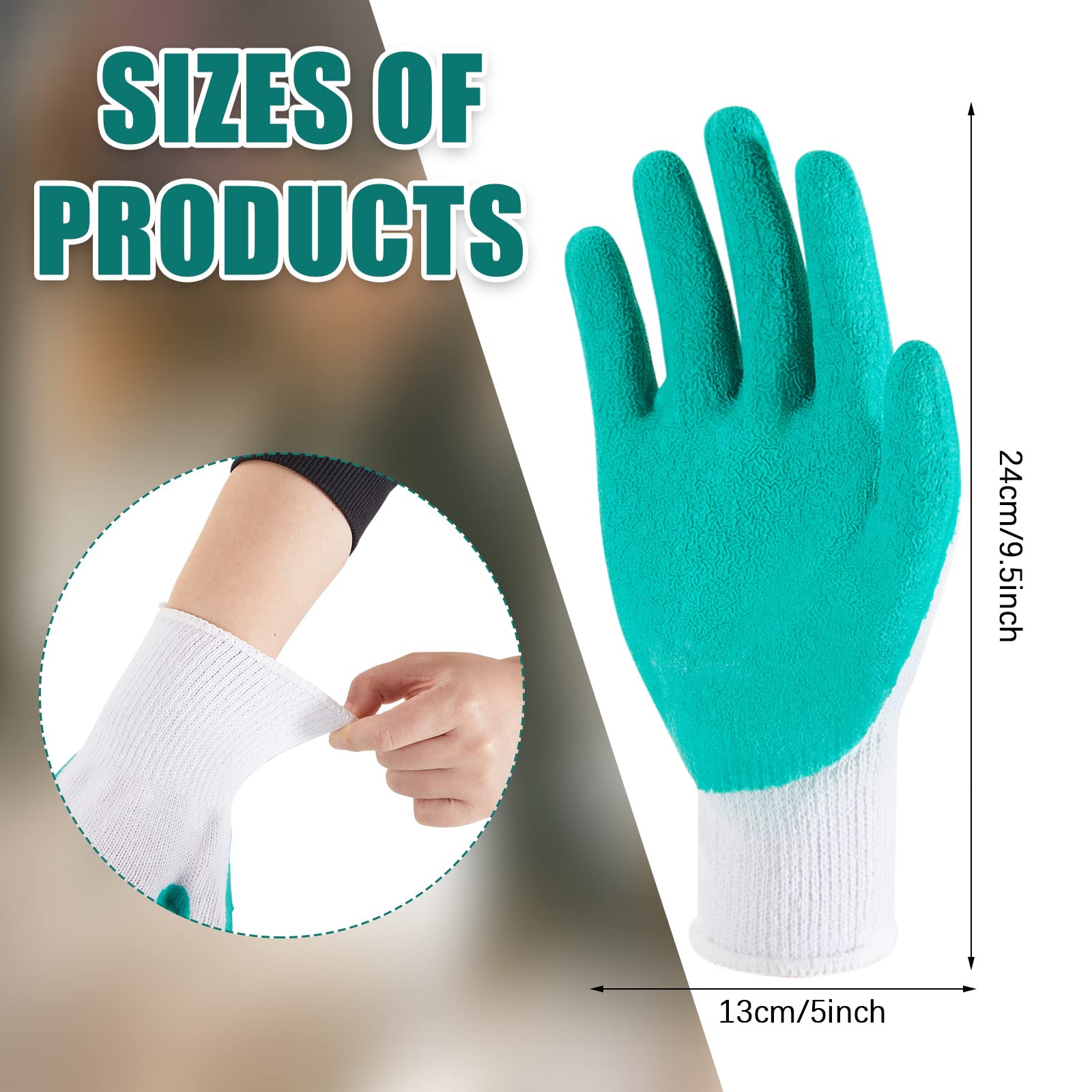 Sureio 3 Pairs Donning Gloves for Compression Stockings Gloves for Donning Gripping Compression Wear(Green, White)