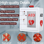 NLShan AED Cabinet Fits All Cardiac Science, Zoll, Physio-Control AED Defibrillator, Wall Mounted Storage Cabinet for Emergency