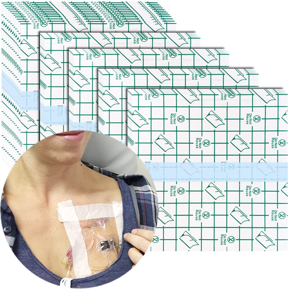 Dialysis Catheter Shower Cover Chemo Port Shower Protector Chest PD Catheter Shield Adhesive Patch Waterproof Bandage 4x4.7 50 P