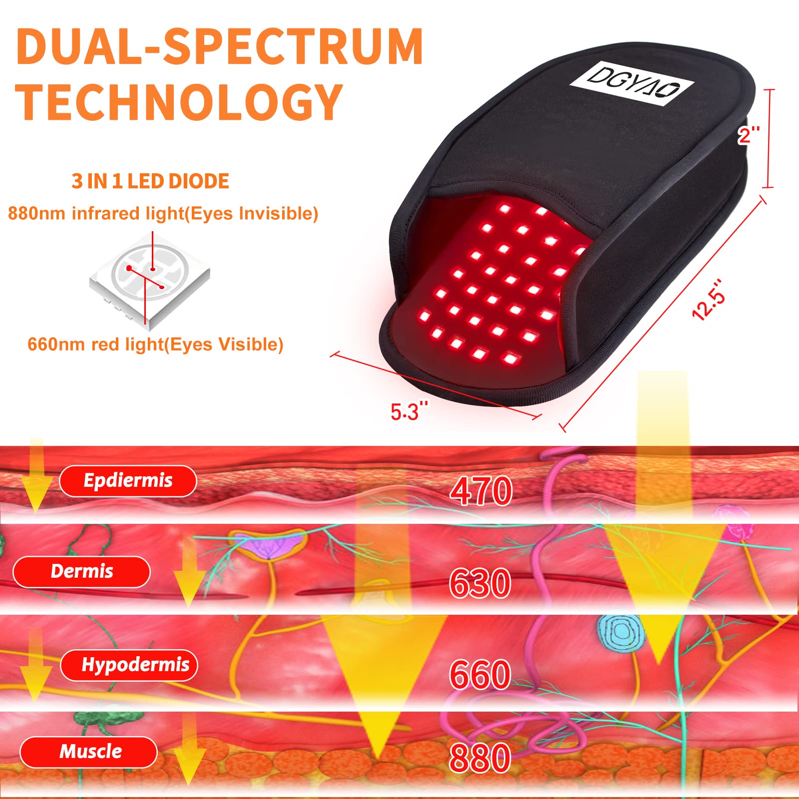 DGQY Upgraded Red Infrared Light Therapy for Feet Pain Relief FDA Cleared LED Light Therapy Slipper Device for Foot Toes Instep