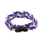 MapofBeauty 18 Fashion Three Braided Rope Sport Style Tornado Necklace (Purple/White)