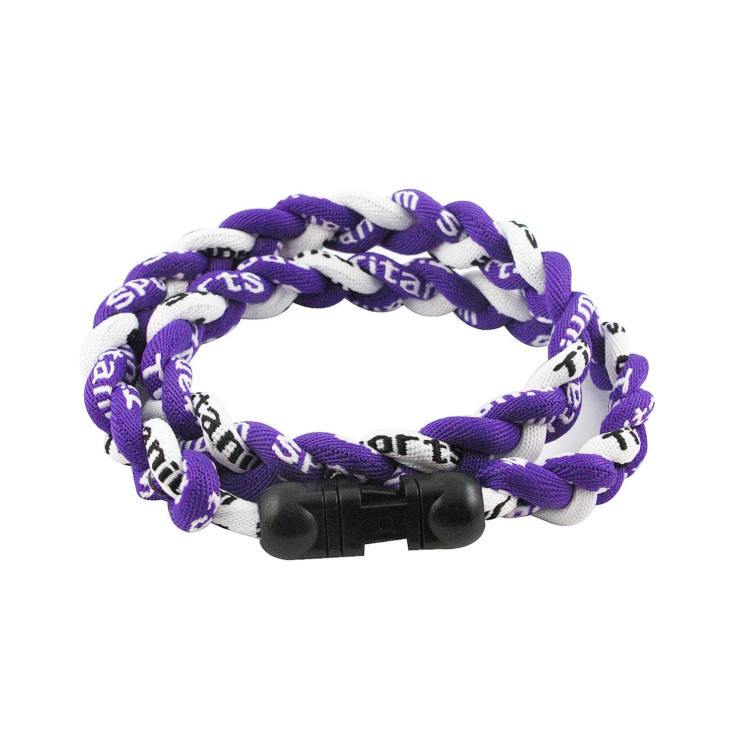 MapofBeauty 18 Fashion Three Braided Rope Sport Style Tornado Necklace (Purple/White)