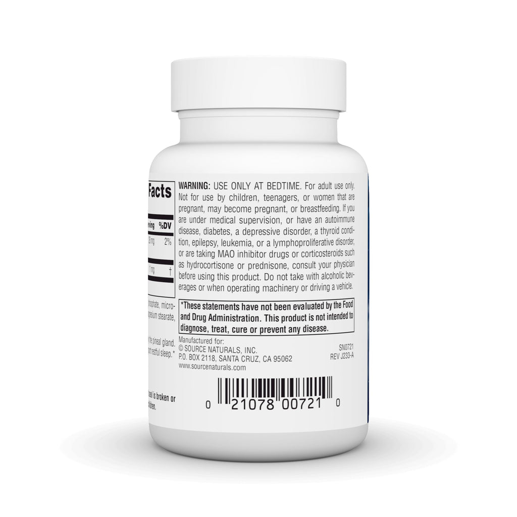 Source Naturals Sleep Science Melatonin, Non-GMO Validated, 1 mg - 300 Tablets