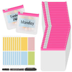 MARFOREVER 39 Pcs Pill Pouch Bags Pill Organizer, Reusable Pill Case Small Medicine Bag Tavel Pill Pouches, 28 Pcs Pink Plastic 