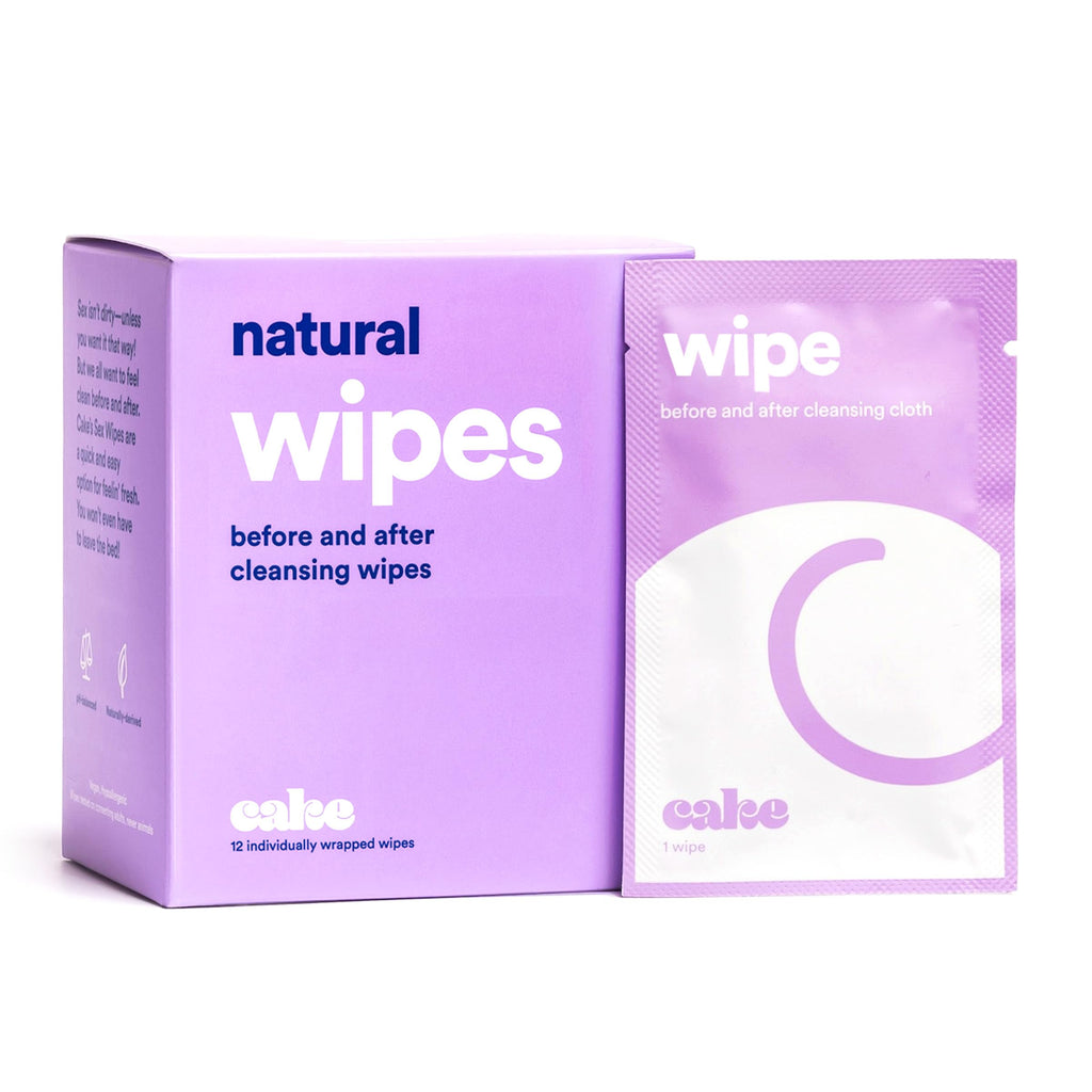 Hello Cake Sex Wipes - Individually Wrapped, Organic Flushable Wipes for Adults - Biodegradable, Hypoallergenic, pH-Balanced, Hy