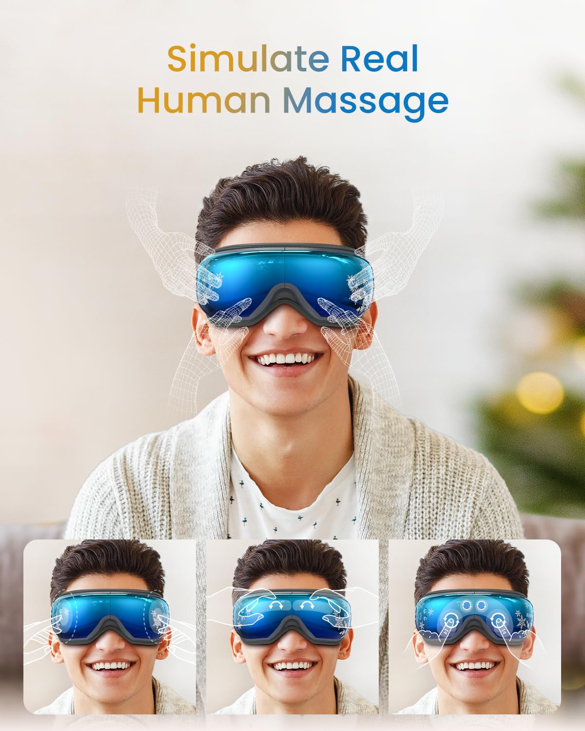 RENPHO Valentine's Day/Birthday Gifts for Women/Men, Eye Massager with Heat&Customized Gift Card, Heated Sleep Mask for Relax, S