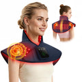 Red Light Therapy for Neck Shoulder, 3 Massage and Timer,122 LEDs 660nm 850nm Infrared Light Therapy Wrap, Wearable 5000mAh Cord
