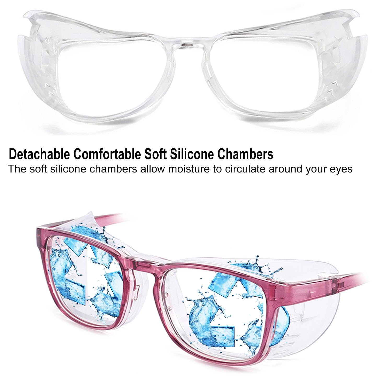 cosycare Hydrating Dry Eyes Glasses with Soft Silicone Moisture Chambers and Moisture Circulation Pad for Dry Eyes Symptoms (Dar