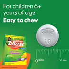 Zyrtec Childrens Dye-Free Chewables for 24 Hour Allergy Relief, 10 mg Cetirizine HCl Antihistamine Tablets, Kids Allergy Medici