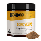 FreshCap Organic Cordyceps Mushroom Extract Powder Supplement - Ayurveda For Energy, Exercise Performance & Endurance - Vegan, P