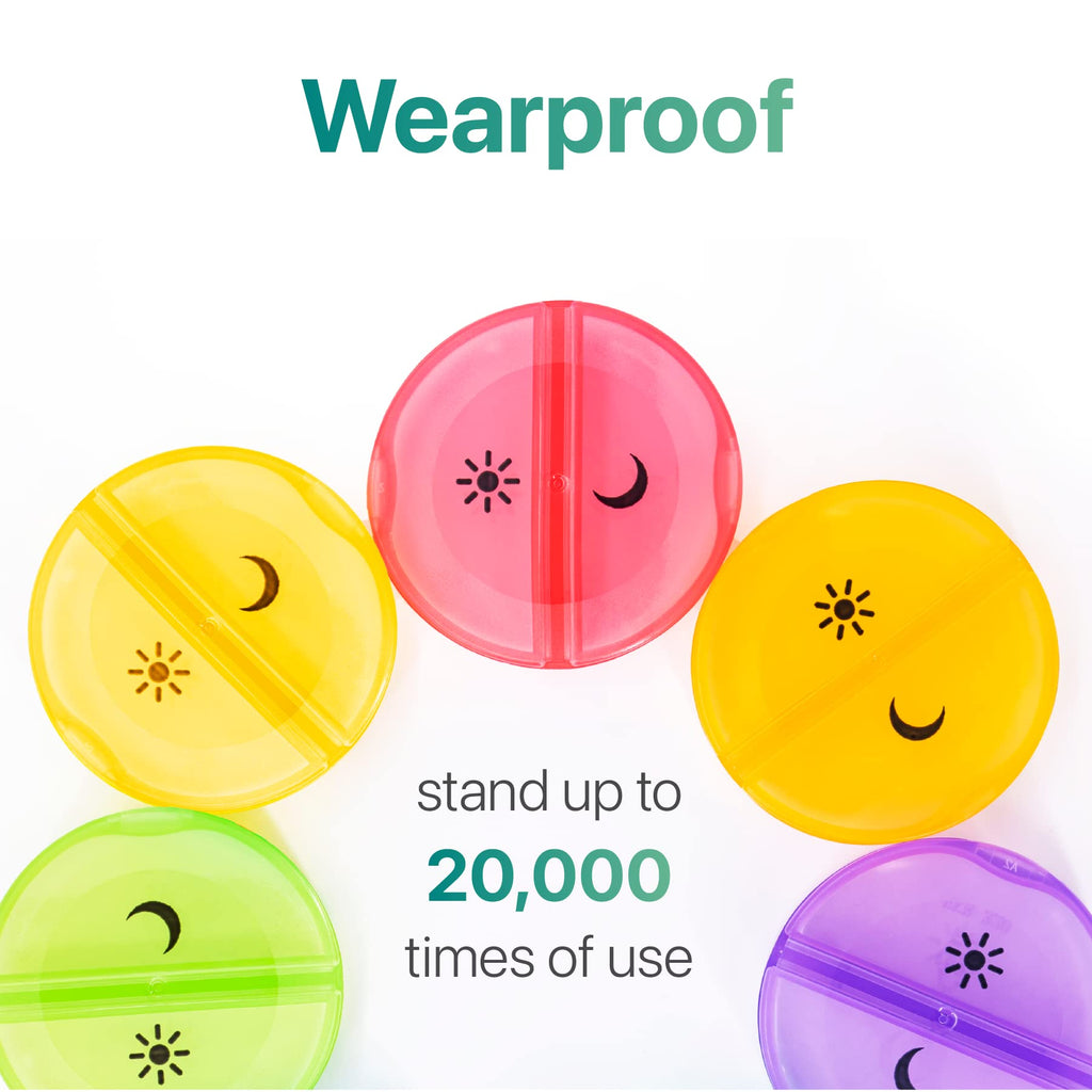 Sukuos Weekly Pill Organizer 7 Day 2 Times a Day, Large Daily Pill Box Easy to Open, BPA Free AM PM Pill Case for Medicine/Vitam