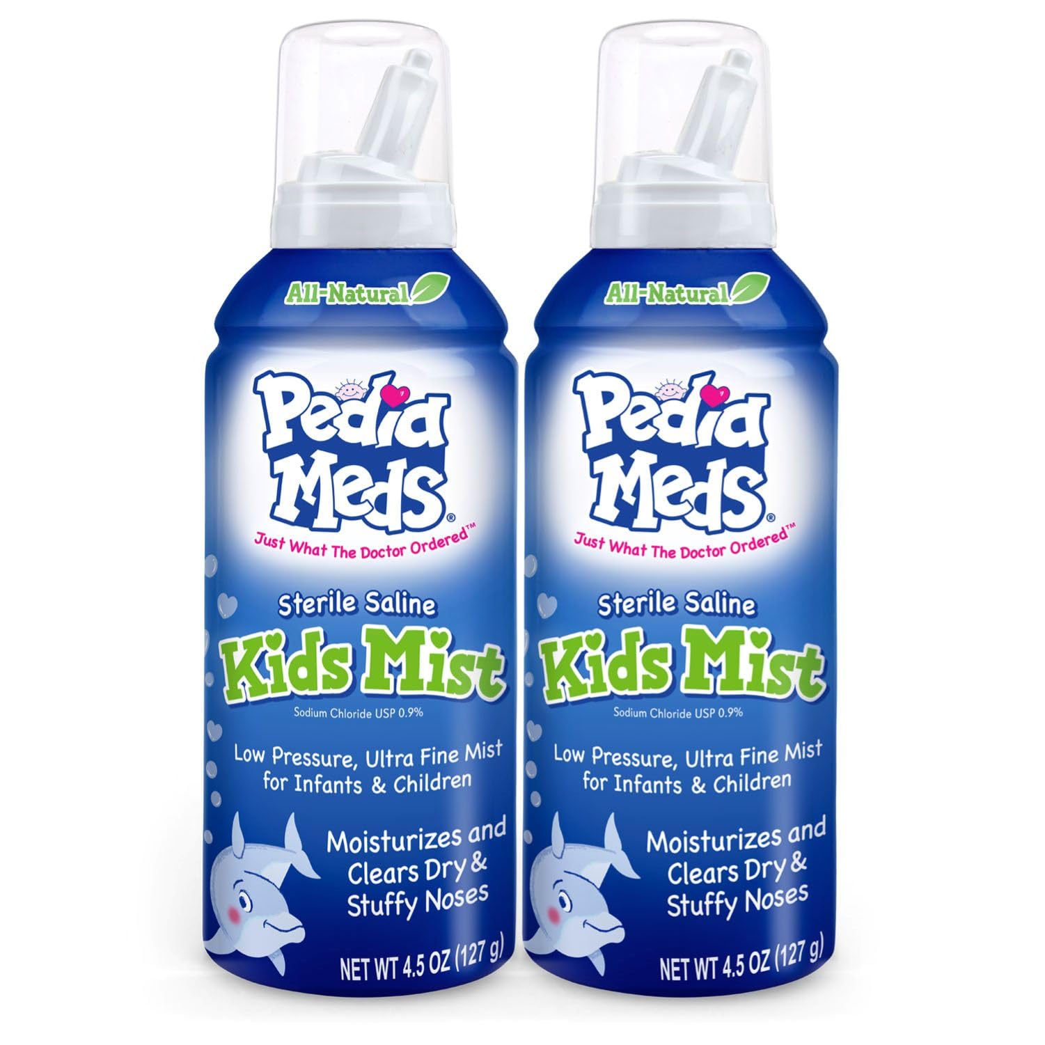 Pedia Meds Sterile Saline Kids Nasal Spray, Ultra Fine Mist, Instantly Moisturizes and Relieves Nasal Congestion, Safe for Newbo