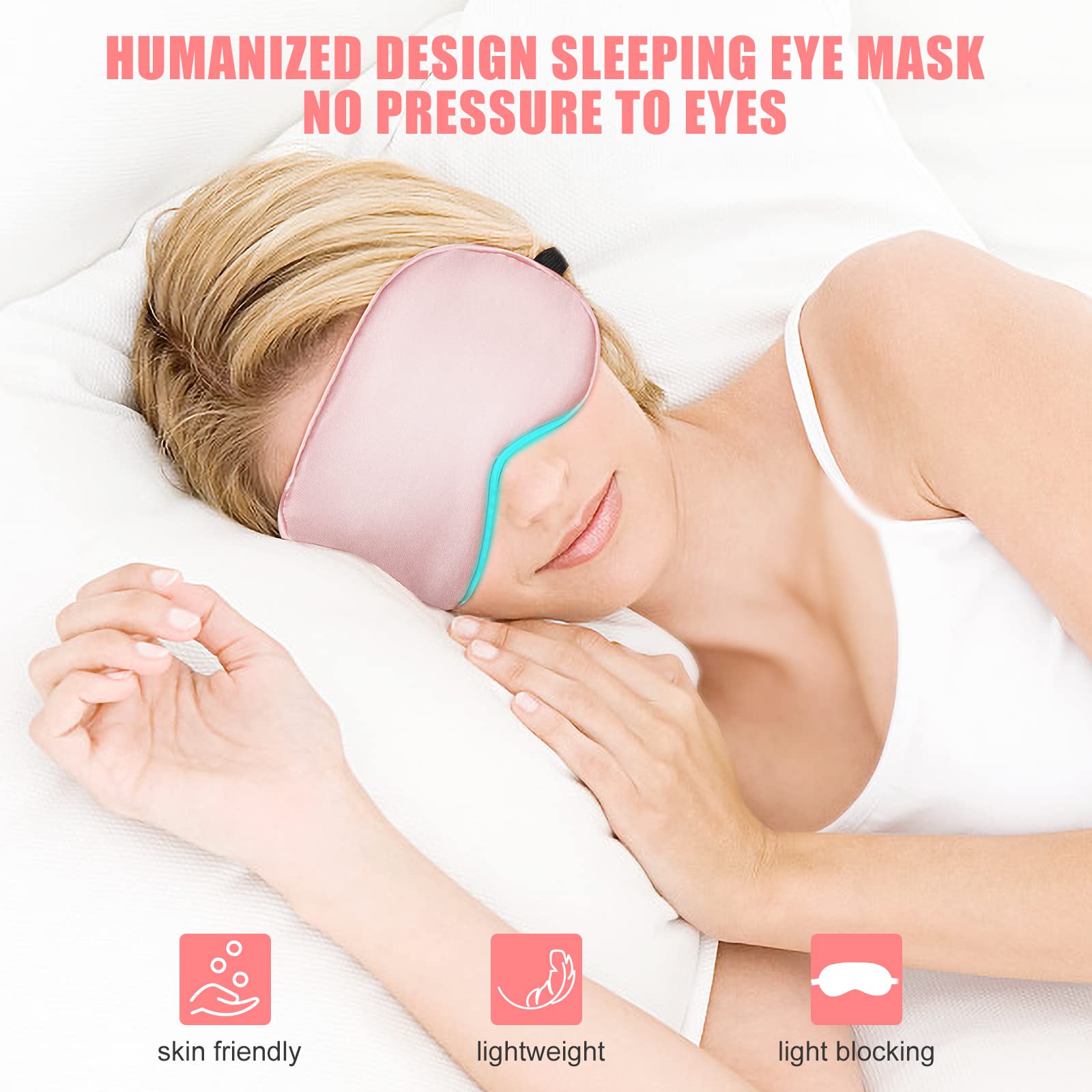 Cavoilu Cooling Eye Mask for Sleeping, Silk Sleep Mask w/Gel Eye Mask, Heated Eye Masks, Blindfold Eye Cover Women Sleeping Mask