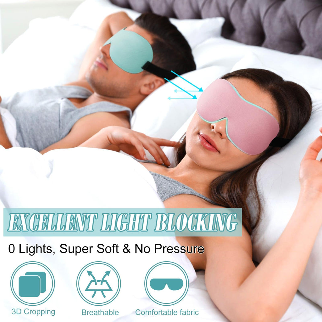 Bencailor 8 Pcs Sleep Eye Mask for Side Sleeper Men Women 3D Contoured Eyes Blackout Covers for Sleep with Adjustable Strap Bloc